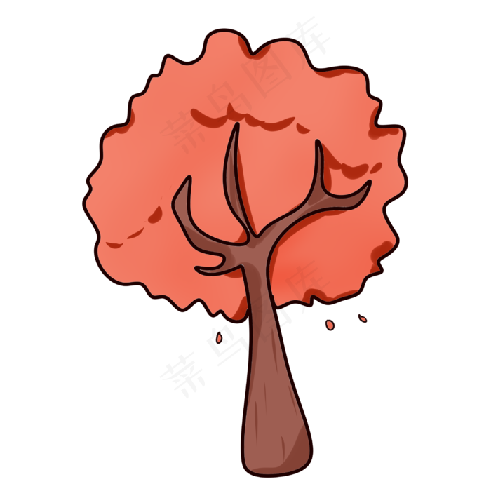 秋季植物枫树飘落插画