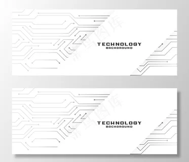 带电路图的白色横幅banner