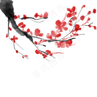 水墨中国风梅花装饰素材
