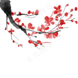 水墨中国风梅花装饰素材