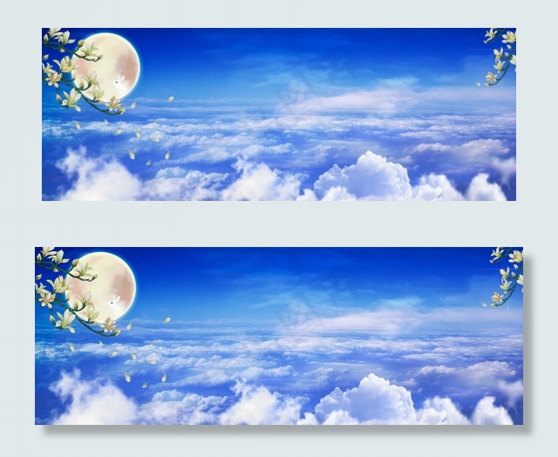 清新唯美中秋节背景