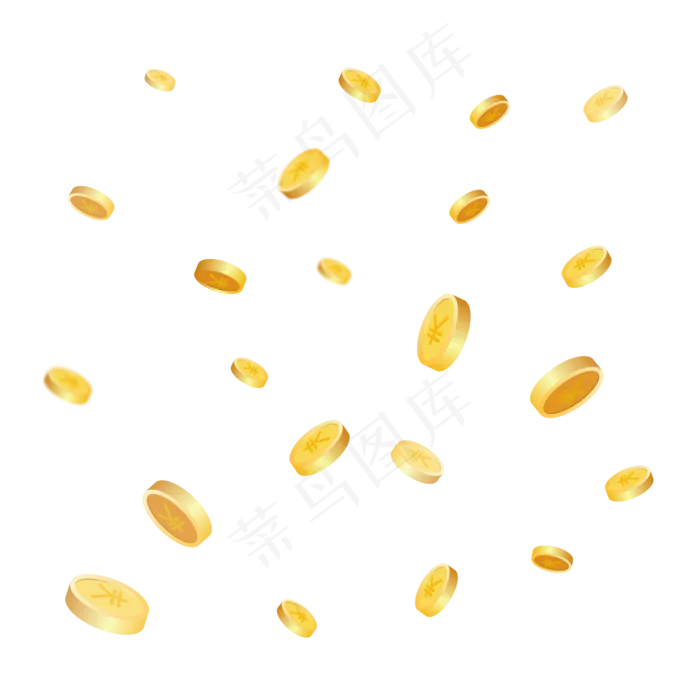 漂浮金币素材(2000*2000px 300 dpi )ai矢量模版下载