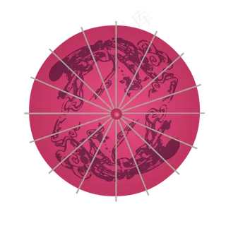 可商用中国风红色油纸伞,免抠元素