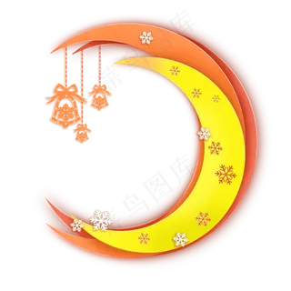 圣诞节平安夜雪花浮雕边框,免抠元素