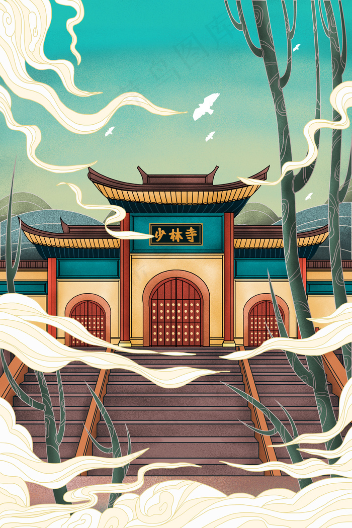 古风建筑少林寺中国风(3545*5315px 300 dpi )