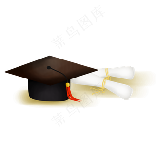 学士帽和毕业证书,免抠元素
