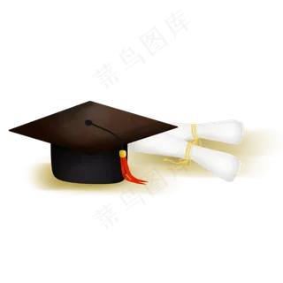 学士帽和毕业证书,免抠元素