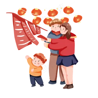 手绘卡通2019元宵节猜灯谜,免抠元素