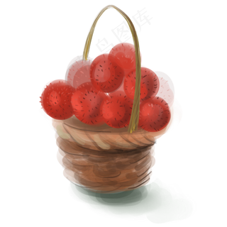 水彩一篮子杨梅