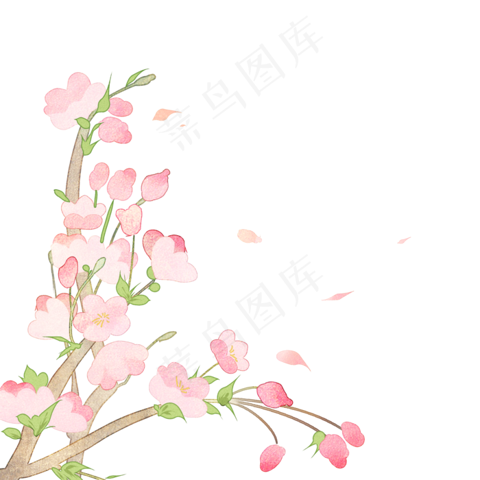 古风花枝(2000X2000(DPI:300))psd模版下载