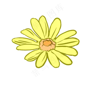 黄色的花手绘装饰图案