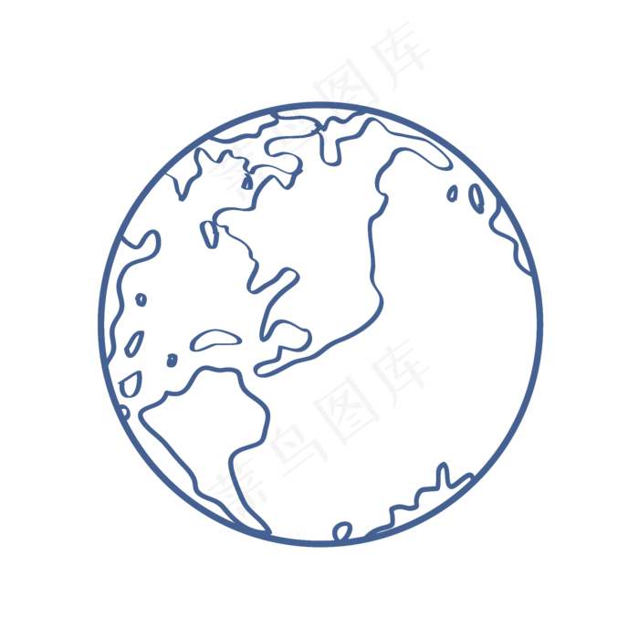 卡通地球轮廓元素,免抠元素