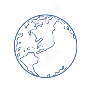 卡通地球轮廓元素,免抠元素