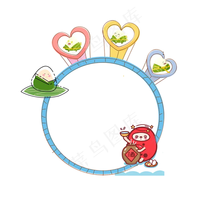 创意端午节粽子圆形边框(2000X2000(DPI:300))psd模版下载