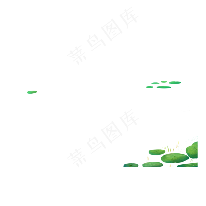 绿色植物浮萍元素(2000X2000(DPI:300))psd模版下载