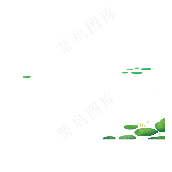 绿色植物浮萍元素(2000X2000(DPI:300))psd模版下载