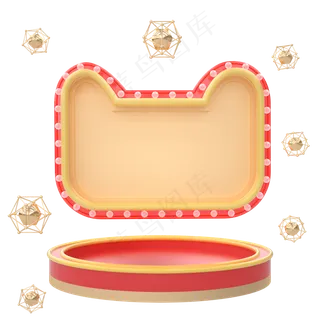 C4D立体红色电商促销舞台