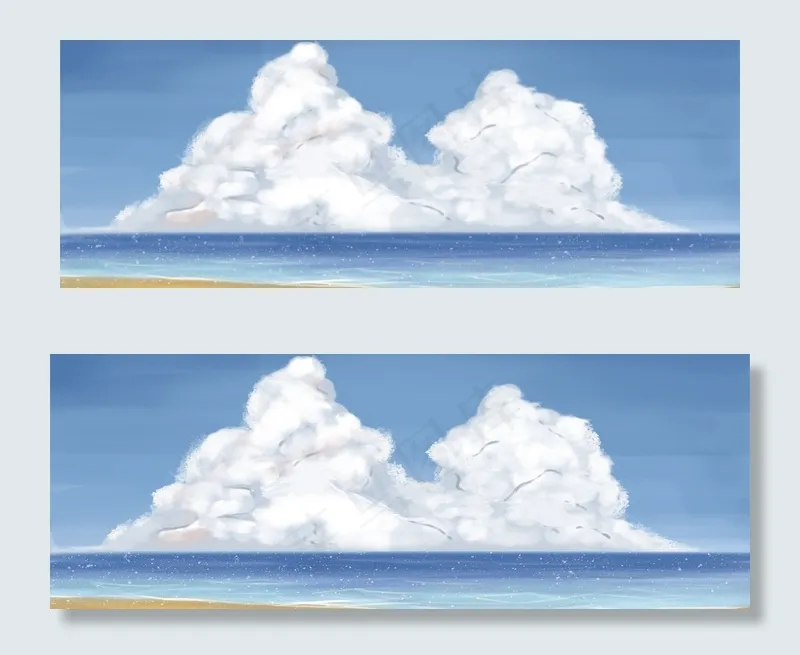 蓝色的天空和白云免抠图(1920*700px 	       )psd模版下载