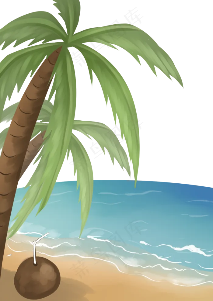海滩椰树(2480X3508(DPI:299))psd模版下载