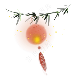 挂在树上的红灯笼,免抠元素