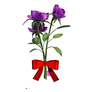 仿真紫色玫瑰png图