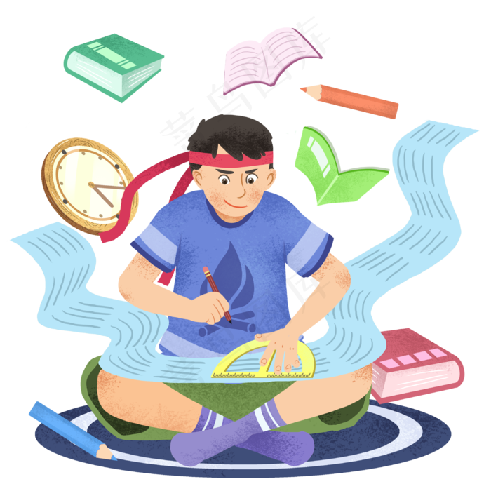 毕业生复习高考,免抠元素