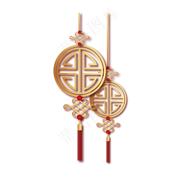金色中国风中国结,免抠元素