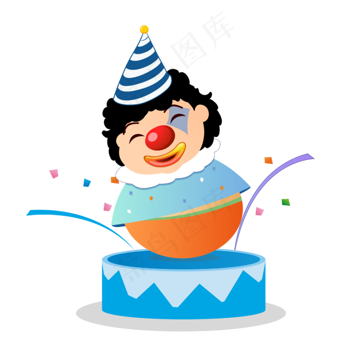 矢量卡通彩色小丑