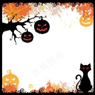 万圣节装饰边框免抠图