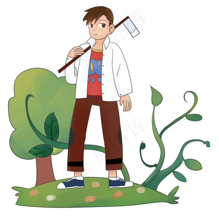 植树节人物和树木