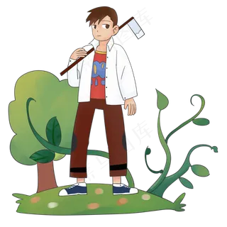 植树节人物和树木