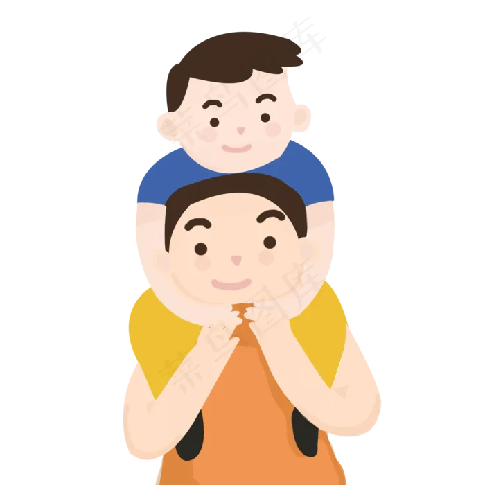 卡通手绘父亲节元素(2000X2000(DPI:300))psd模版下载
