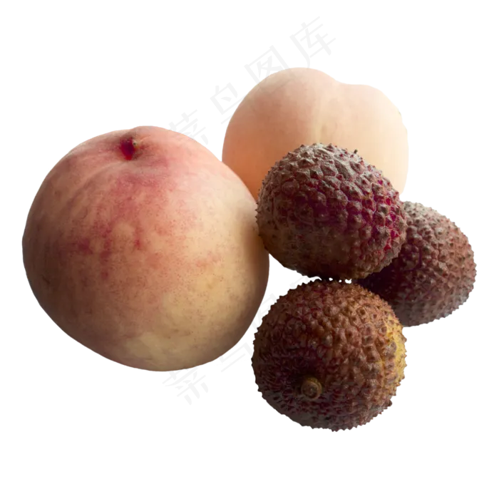 夏季水果组合水蜜桃荔枝(3000X3000(DPI:72))psd模版下载