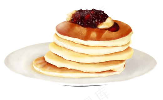 美食手绘法式松饼,免抠元素