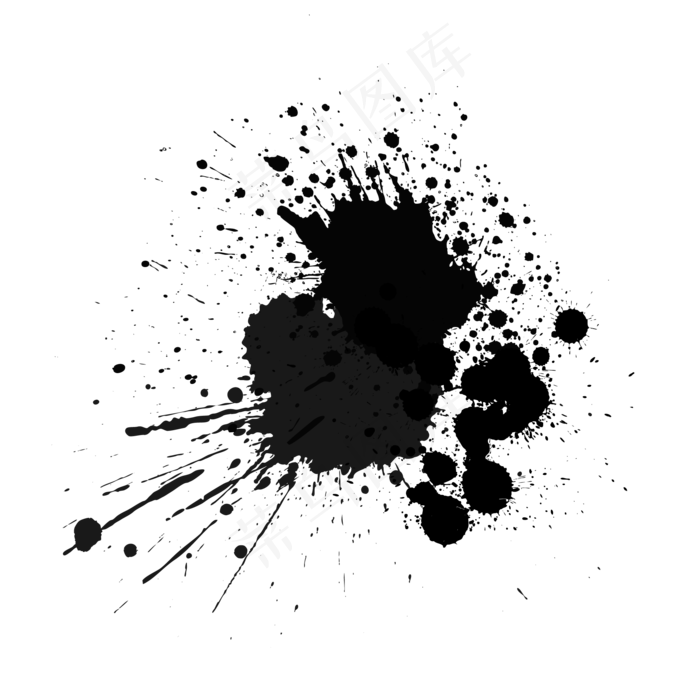 矢量黑色泼墨墨迹墨点元素,免抠元素