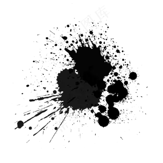 矢量黑色泼墨墨迹墨点元素,免抠元素
