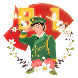 八一建军节敬礼陆军png素材