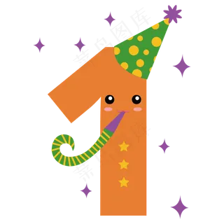 卡通动物装饰数字