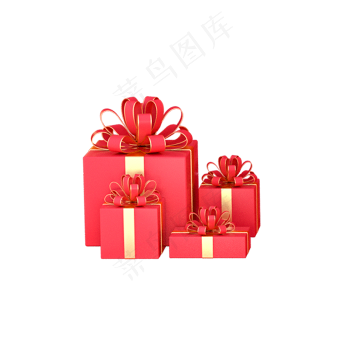 红色立体包装盒子元素,免抠元素