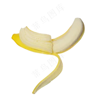 新鲜剥开的香蕉