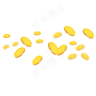 飘飞的金币,免抠元素