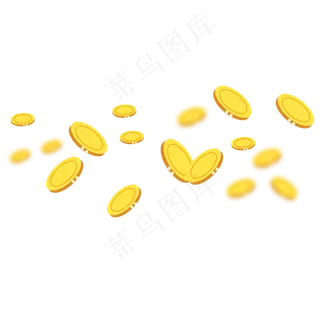 飘飞的金币,免抠元素