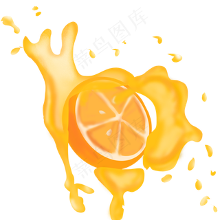 橙汁水果汁黄色液体飞溅果汁