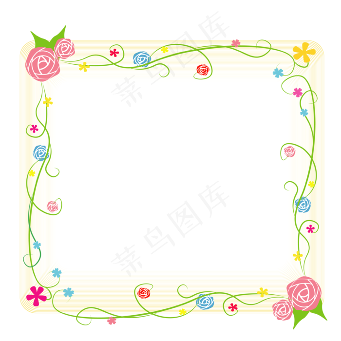 情人节爱情春花绿色藤蔓植物边框