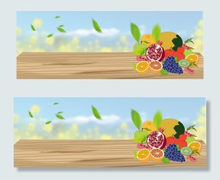 清新唯美自然生鲜水果食品淘宝banner
