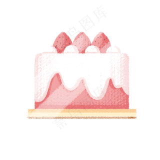 粉色圆形草莓鲜奶蛋糕