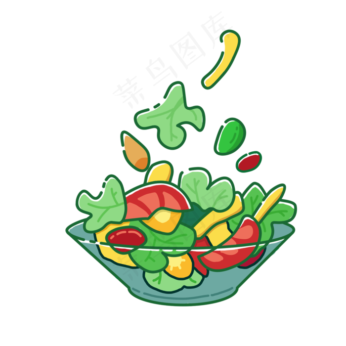 水果沙拉卡通png素材