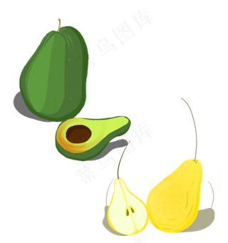 水果鸭梨牛油果夏季