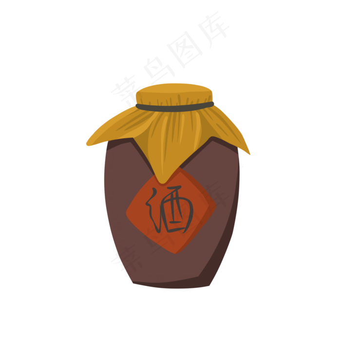 酒坛手绘插画素材,免抠元素