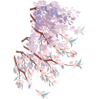 春天唯美的粉色樱花花朵,免抠元素